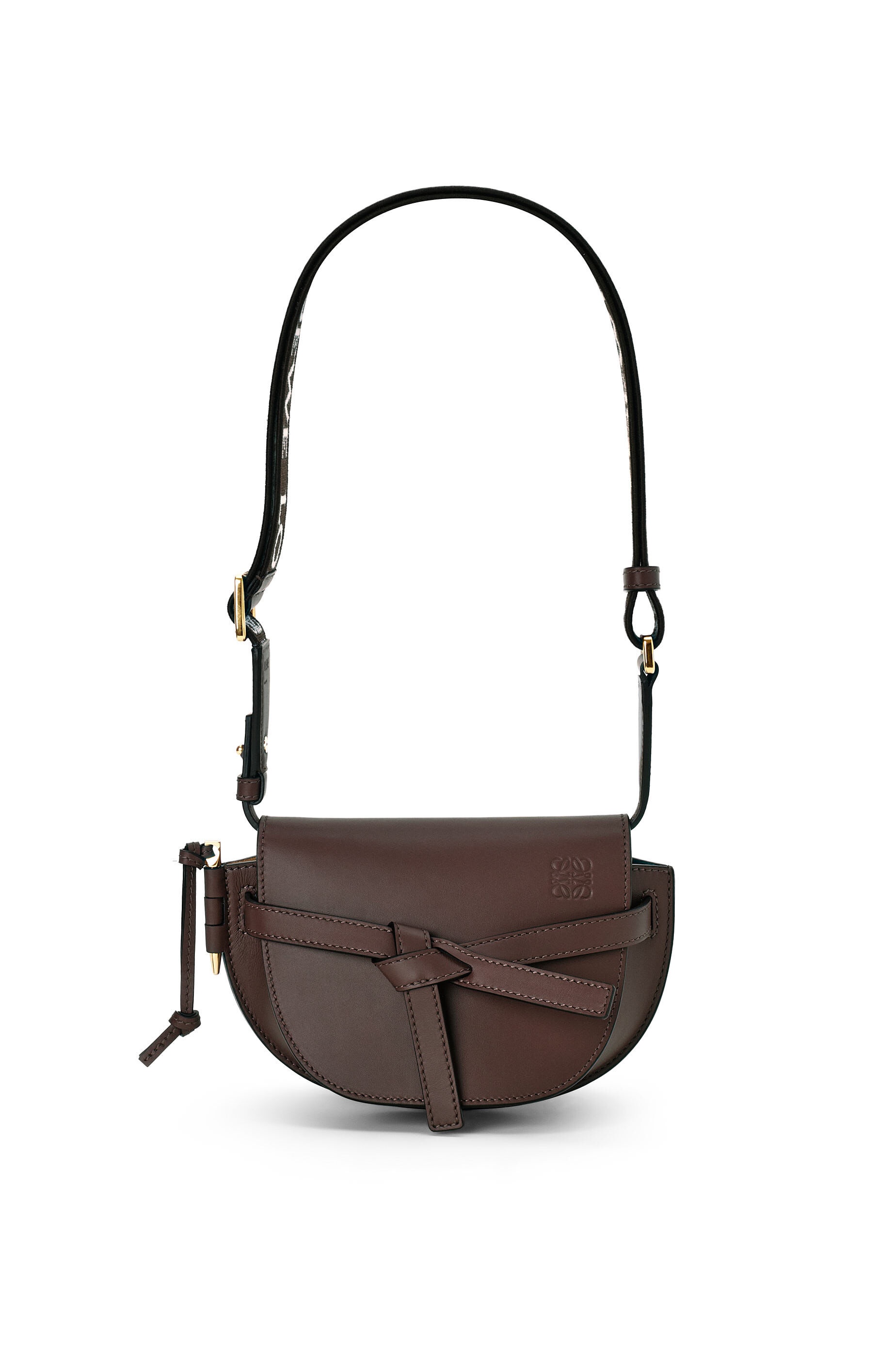 Mini Gate Dual bag in soft calfskin and jacquard - 7