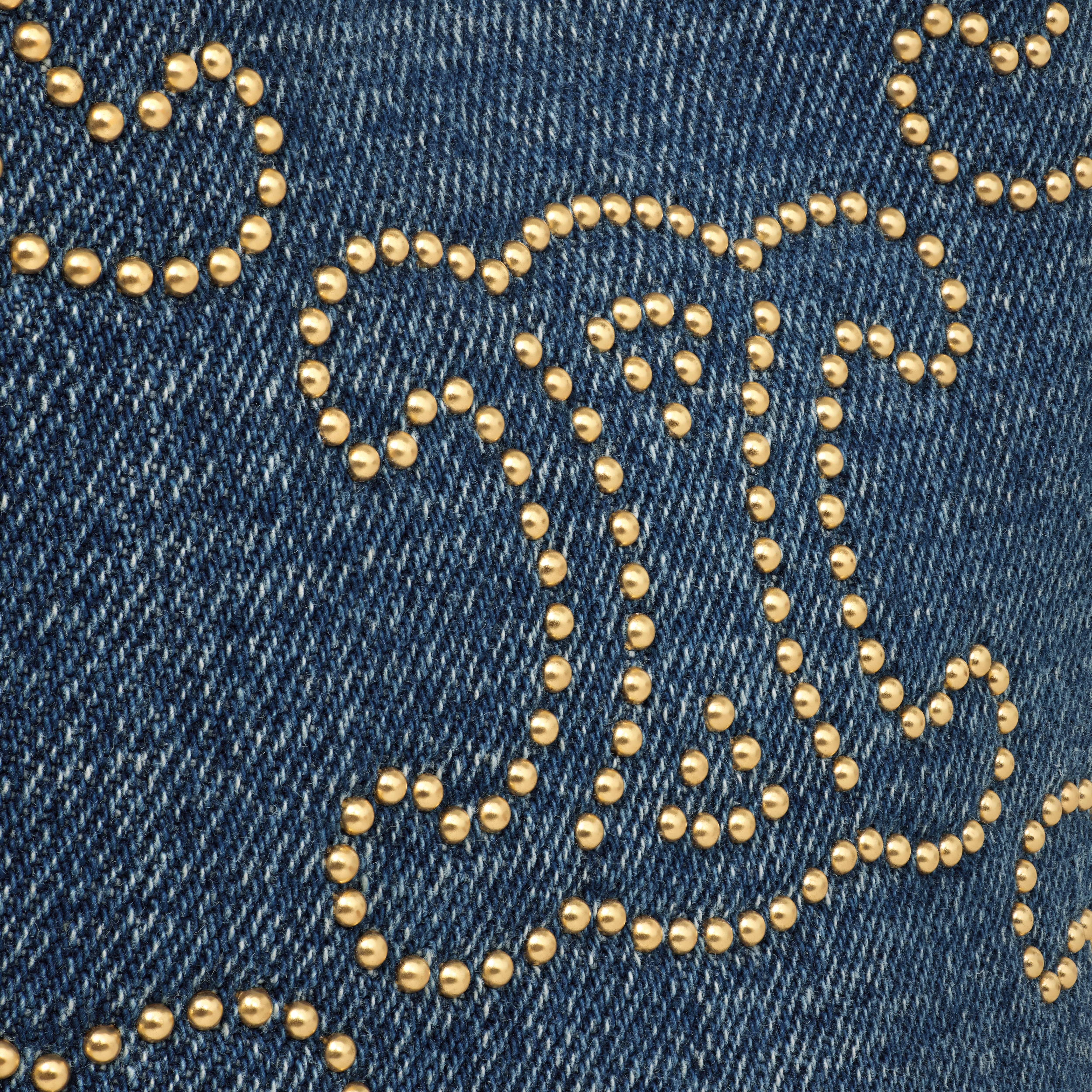 CELINE Teen Drawstring in DENIM WITH TRIOMPHE STUDS AND