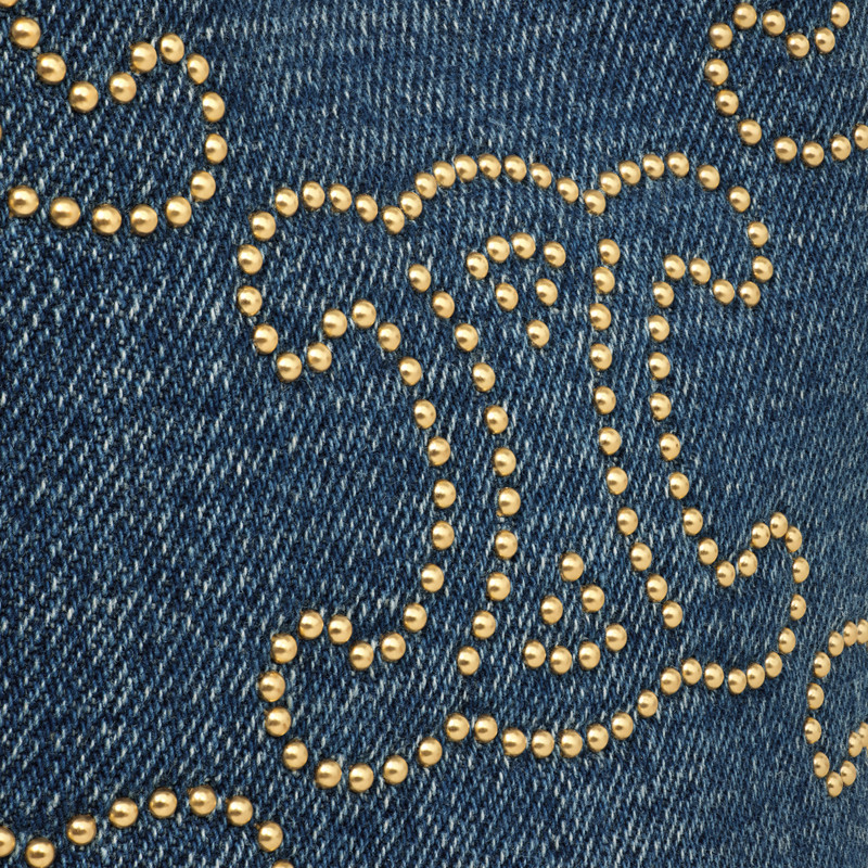 Teen Drawstring in DENIM WITH TRIOMPHE STUDS AND CALFSKIN 4