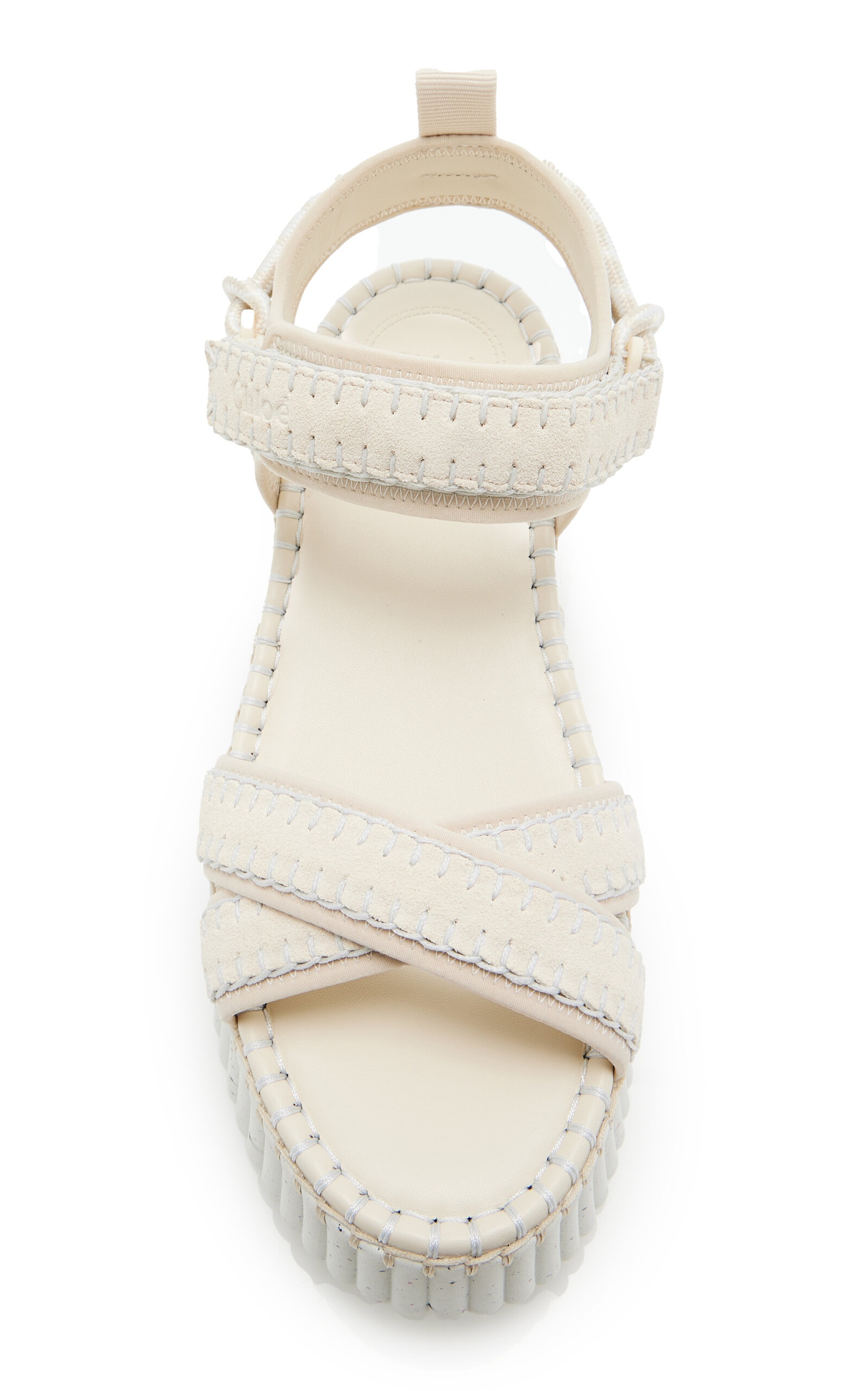 Chloé Nama Suede Platform Sandals white | modaoperandi