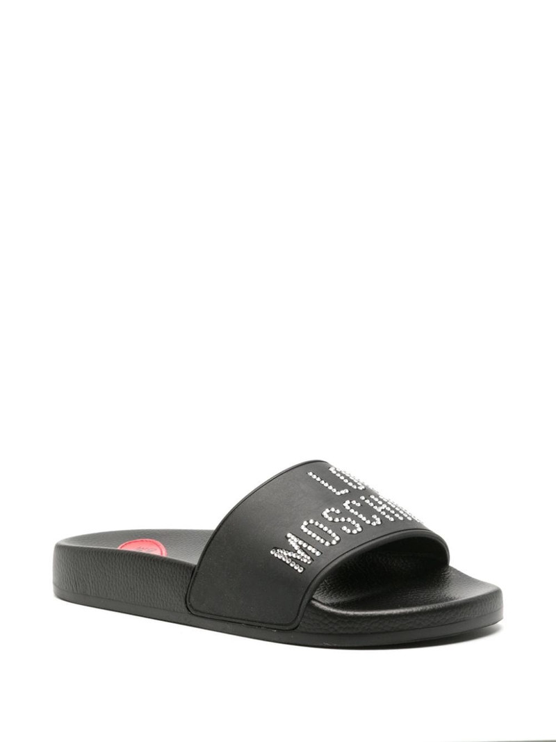 Moschino logo-embellished slides outlook
