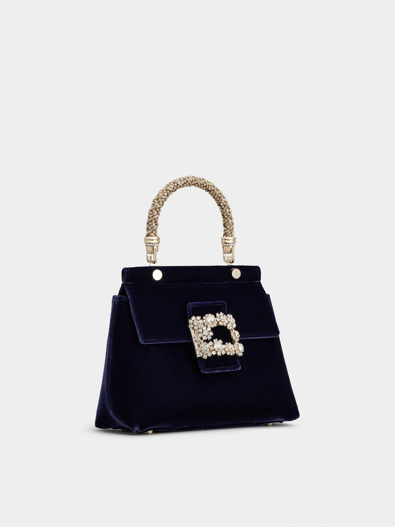 Viv' Cabas Jewel Flower Strass Buckle Mini Bag in Velvet 3