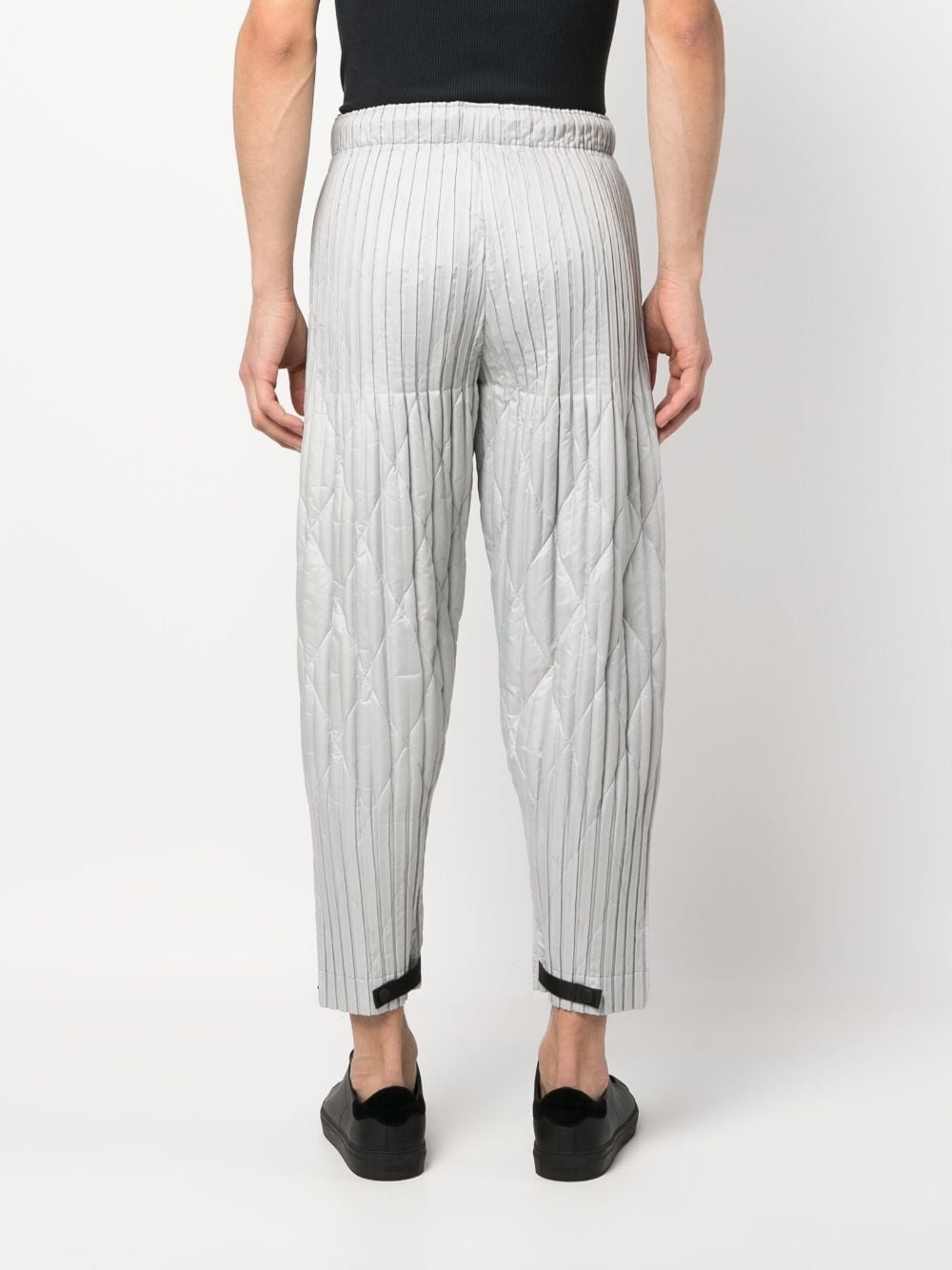 diamond-pattern straight-leg trousers - 4