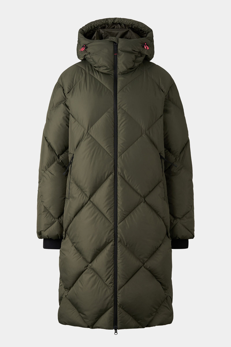 Beth quilted coat in Olive green 1