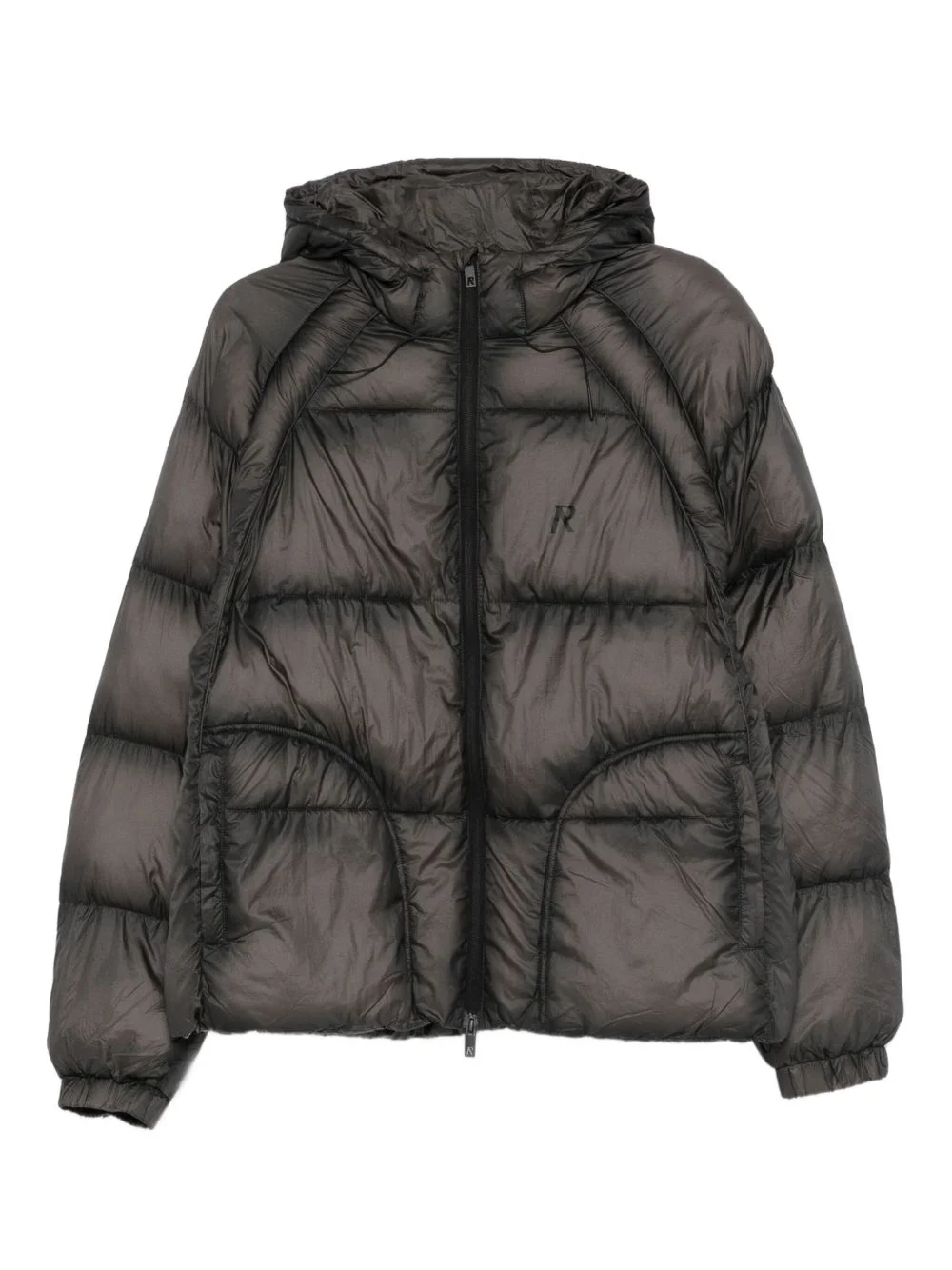 translucent hooded puffer jacket - 1