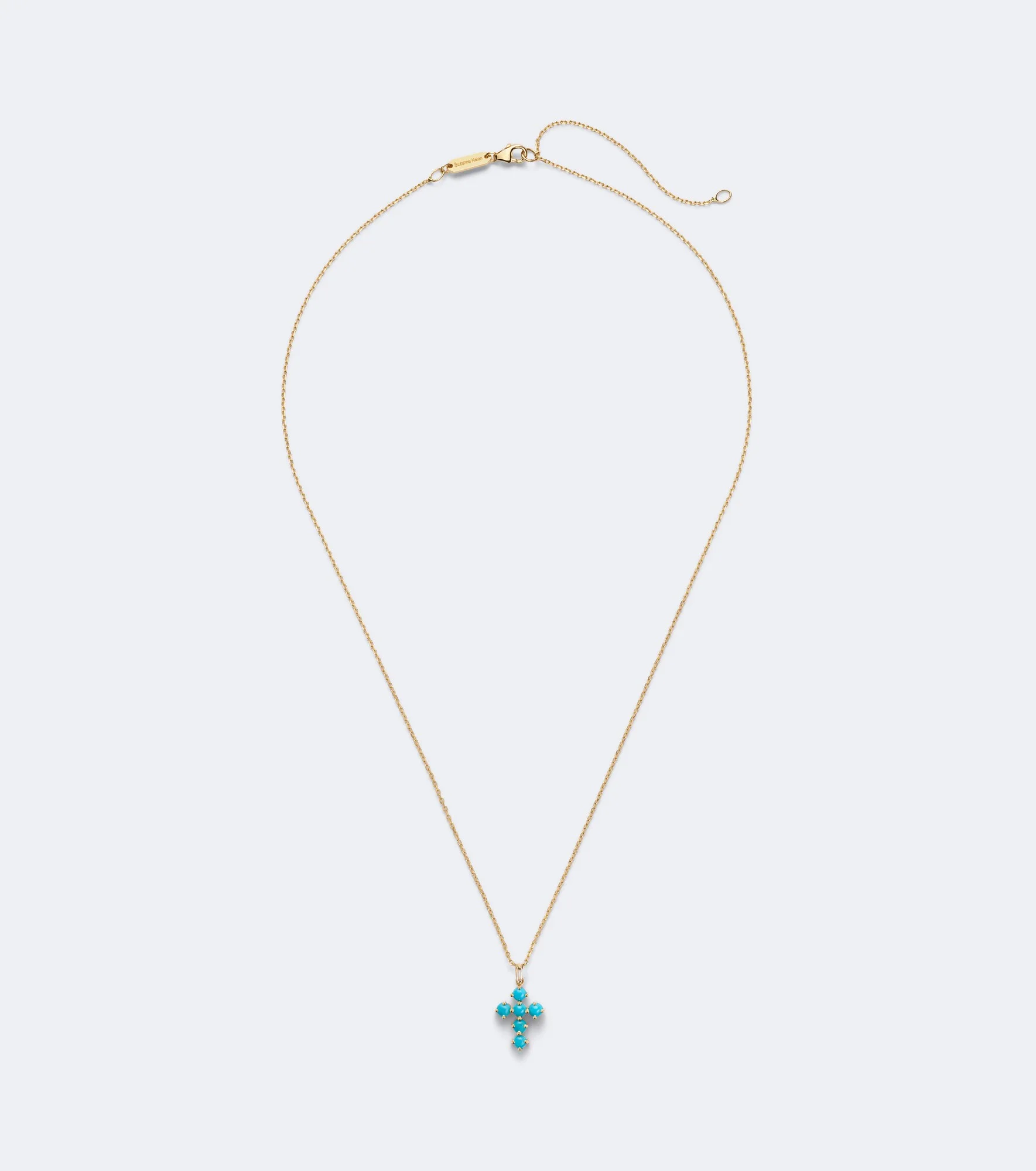 Sacred Round 18kt gold pendant necklace with turquoise and diamonds - 1