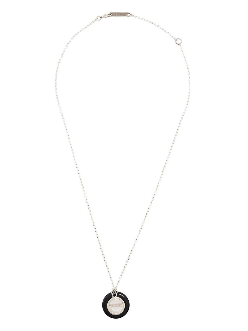 engraved logo round pendant necklace 3