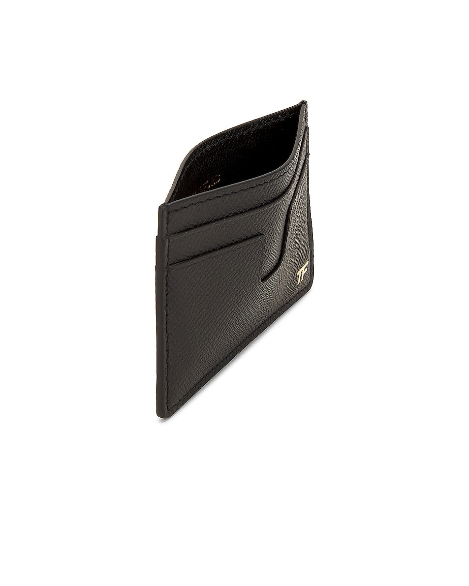 Small Grain Calf T Line Classic Card Holder - 4