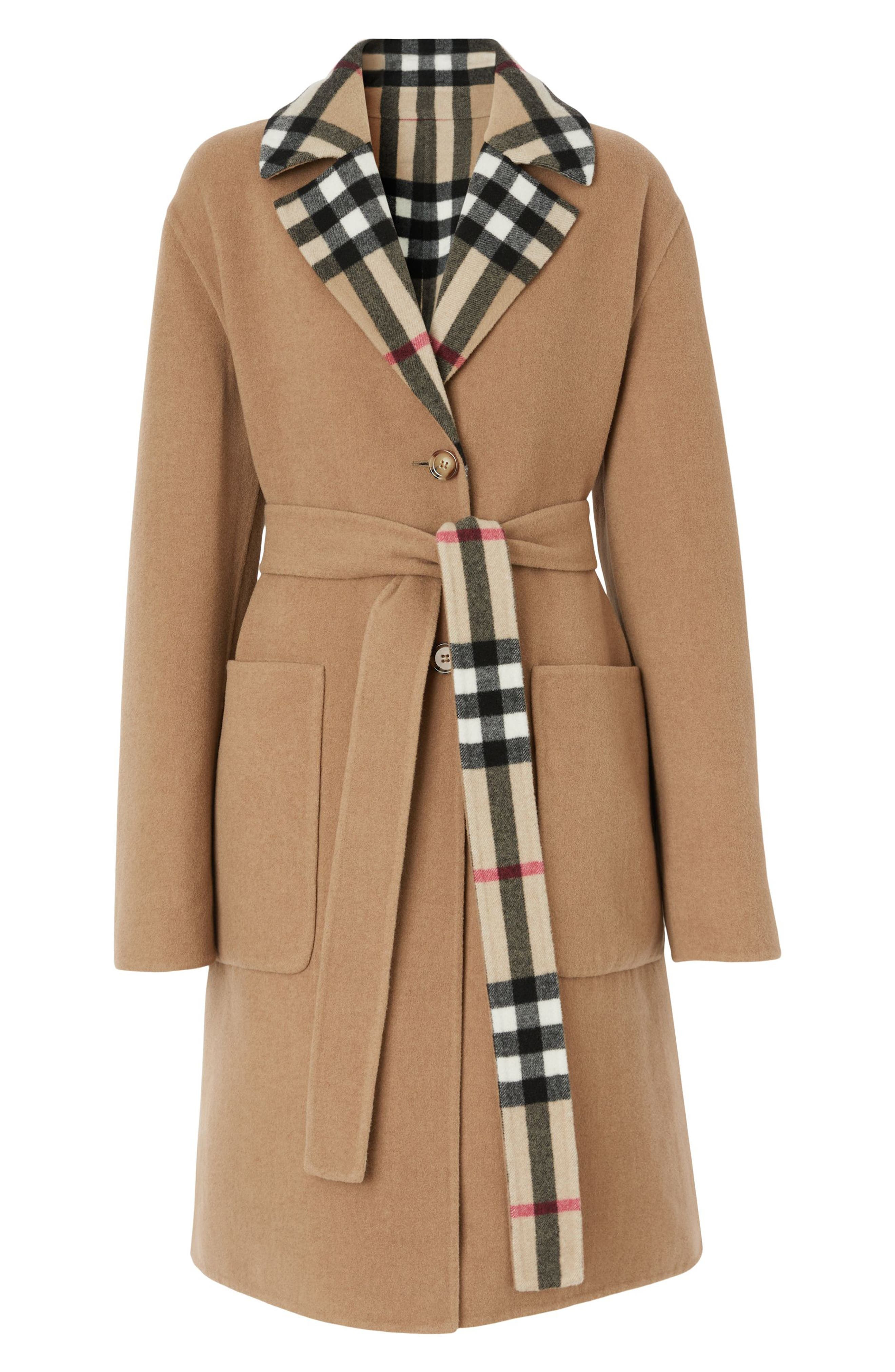 burberry Reversible Check Double Face Wool Coat in Archive Beige Chk at Nordstrom - 5