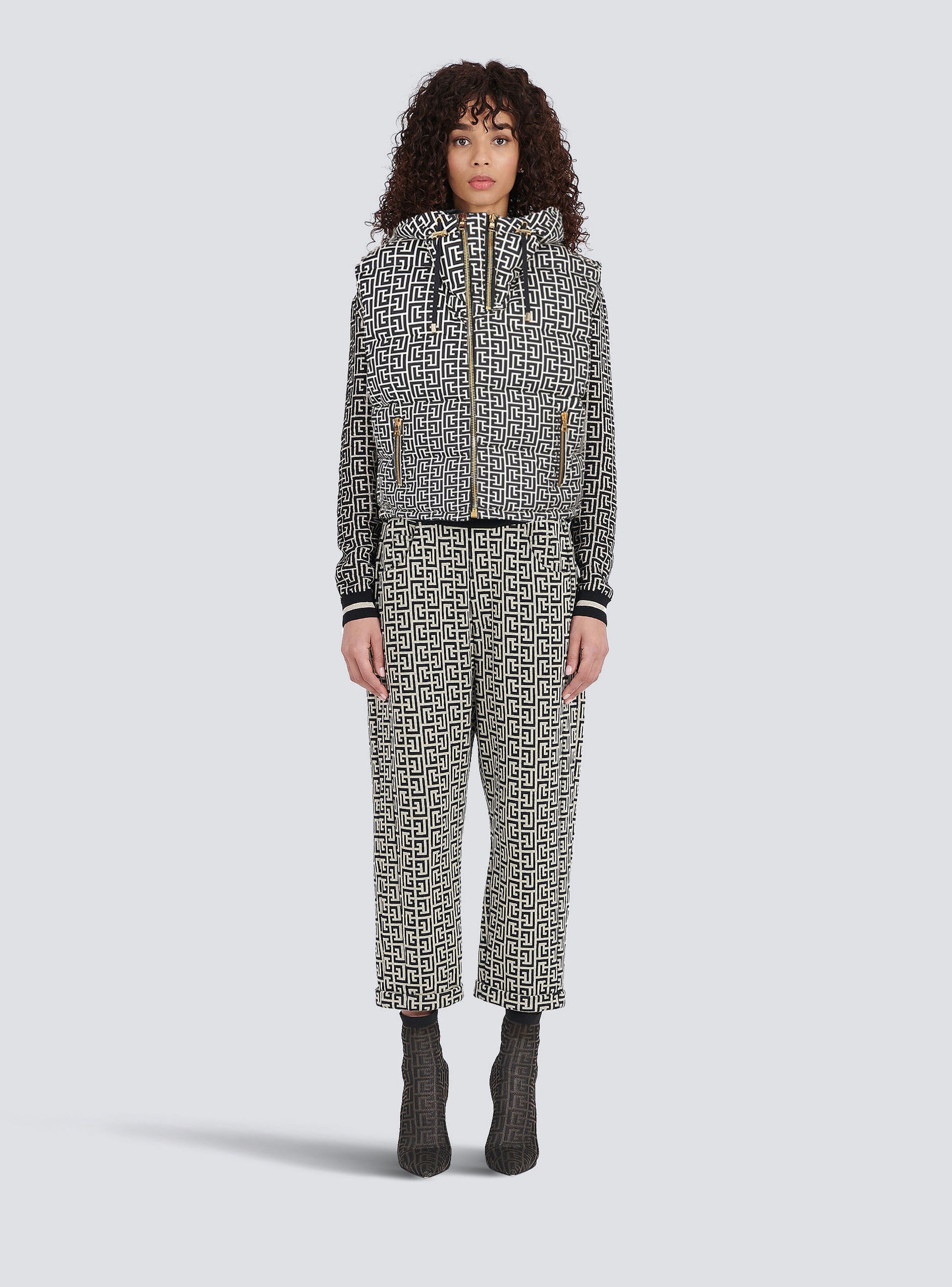 Nylon quilted vest with Balmain monogram - 3
