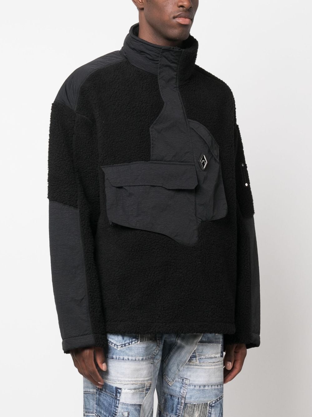 Bonded Axis panelled fleece jacket - 4