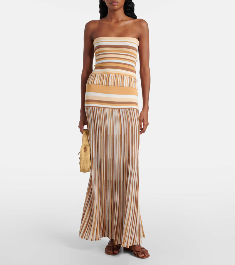 FAITHFULL Citara striped cotton-blend maxi skirt outlook