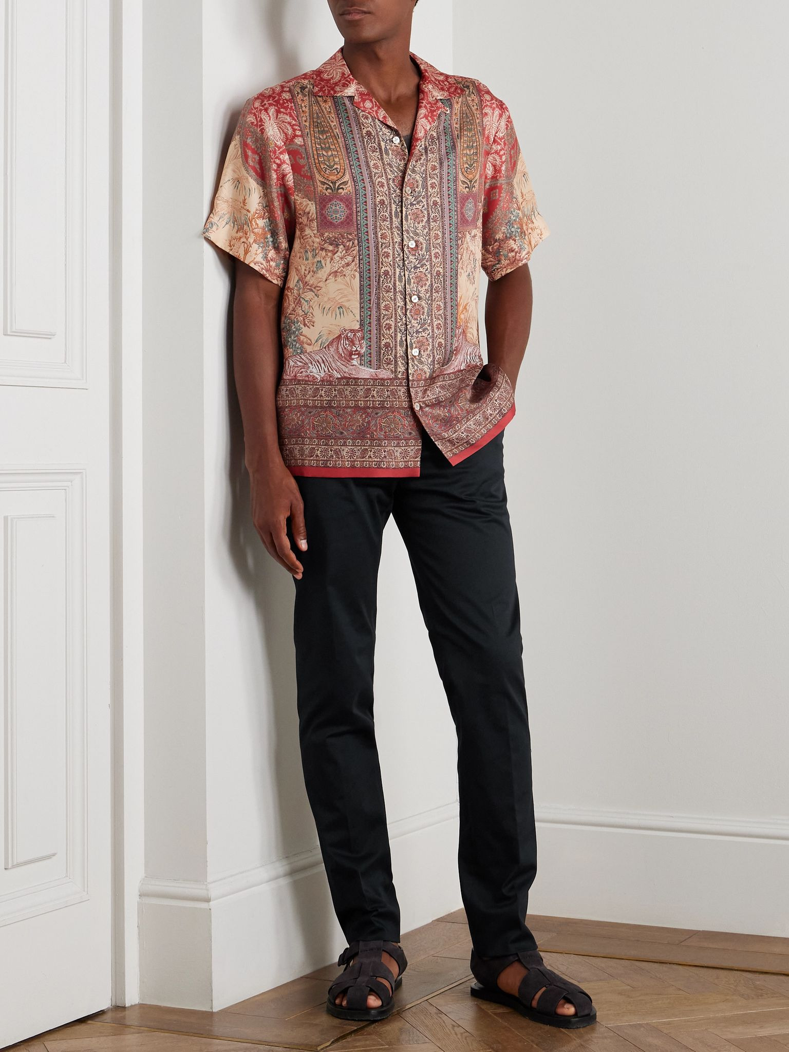 Roma Slim-Fit Straight-Leg Stretch-Cotton Twill Trousers Blue - 2