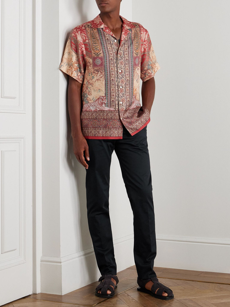 Etro Roma Slim-Fit Straight-Leg Stretch-Cotton Twill Trousers Blue outlook