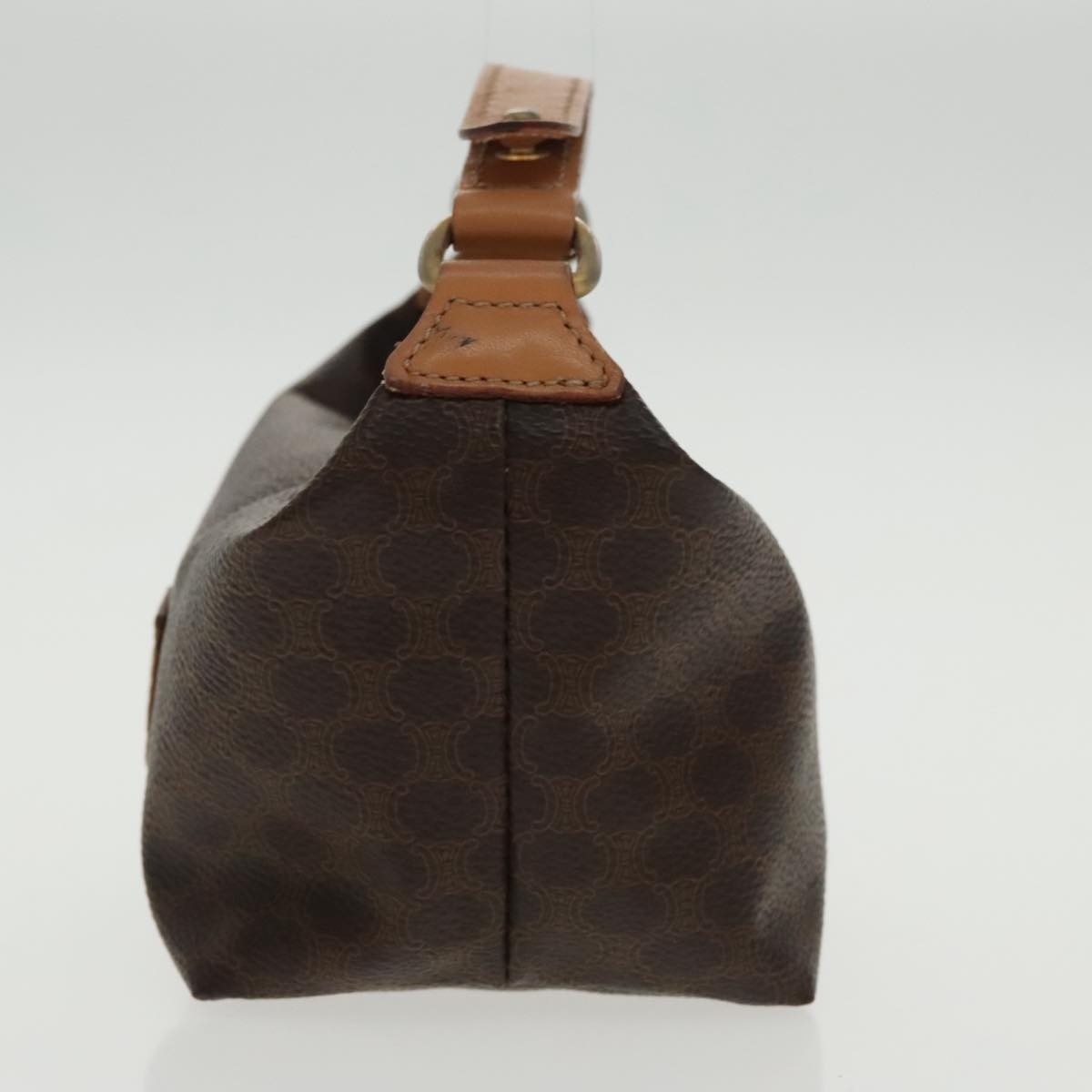 CELINE Macadam Canvas Hand Bag Pvc Leather Gold Brown - 3