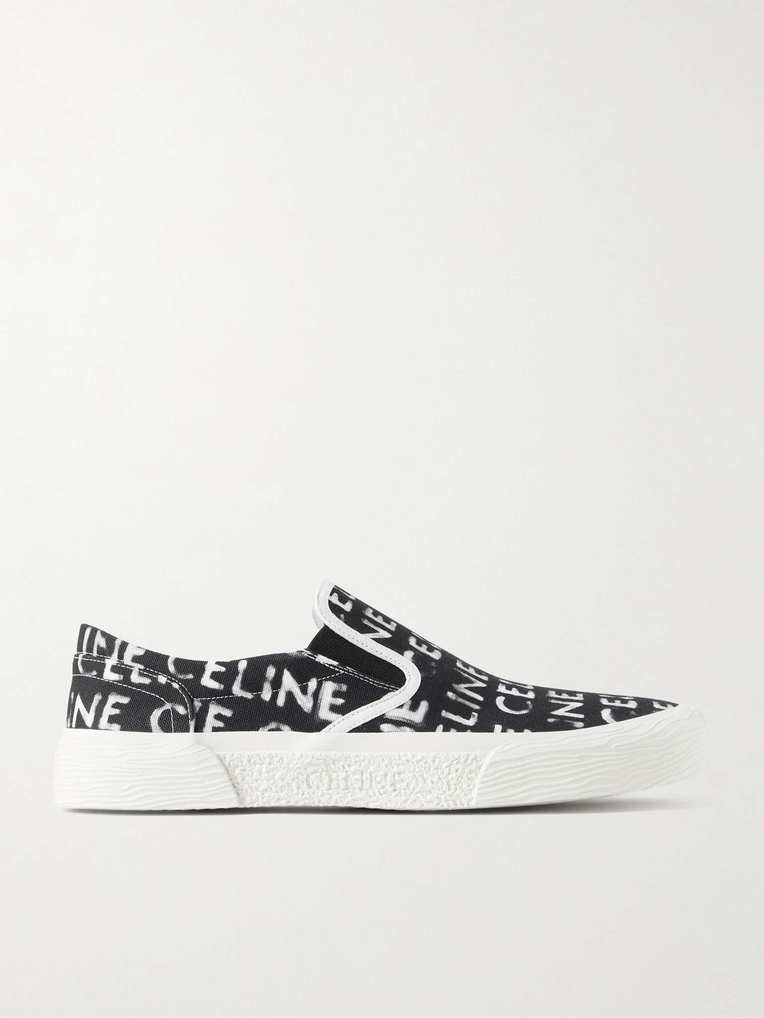 Elliot Leather-Trimmed Logo-Print Canvas Slip-On Sneakers - 1