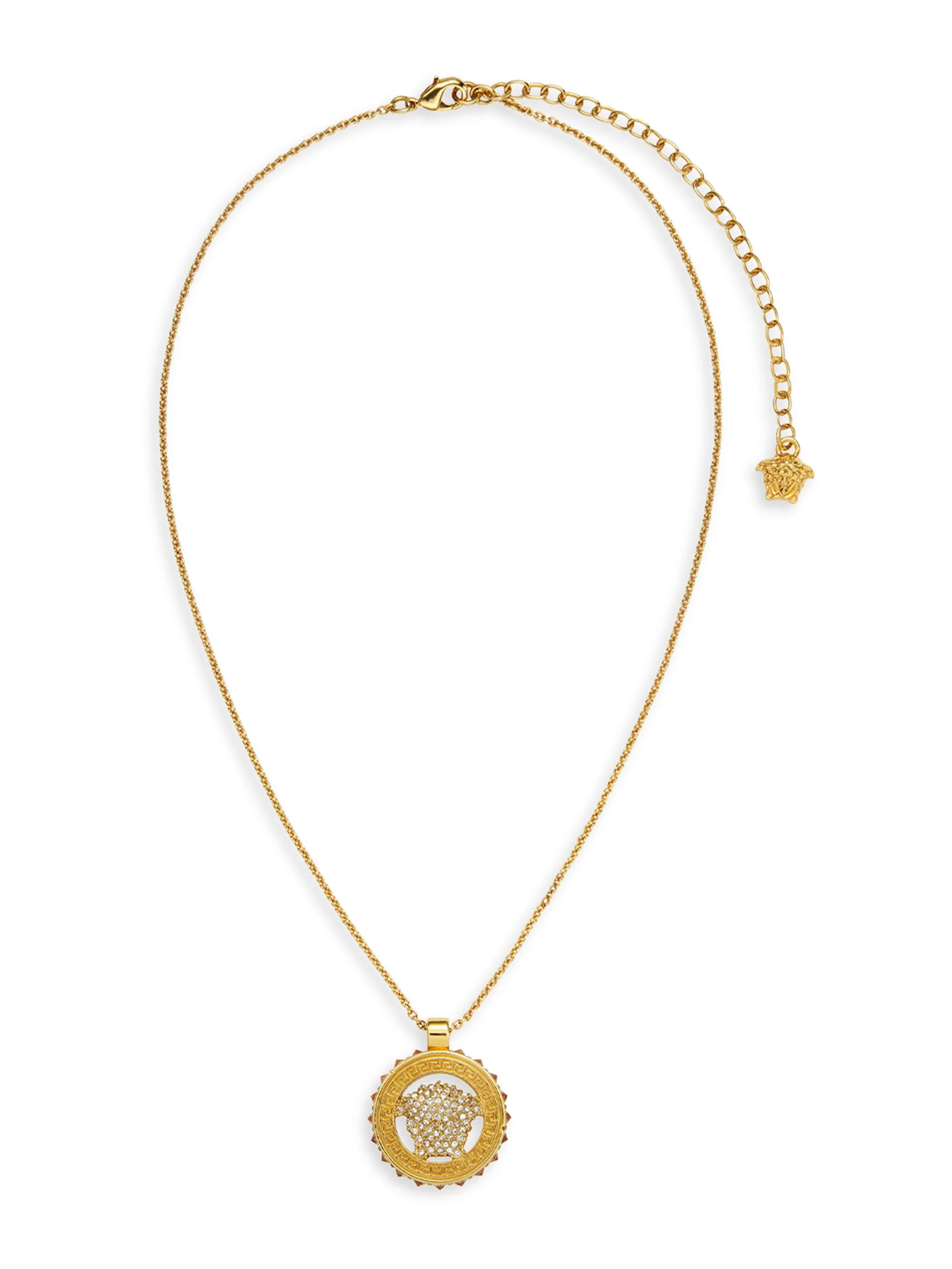 Women's Goldtone Medusa Pendant Necklace - Gold Crystal - 1