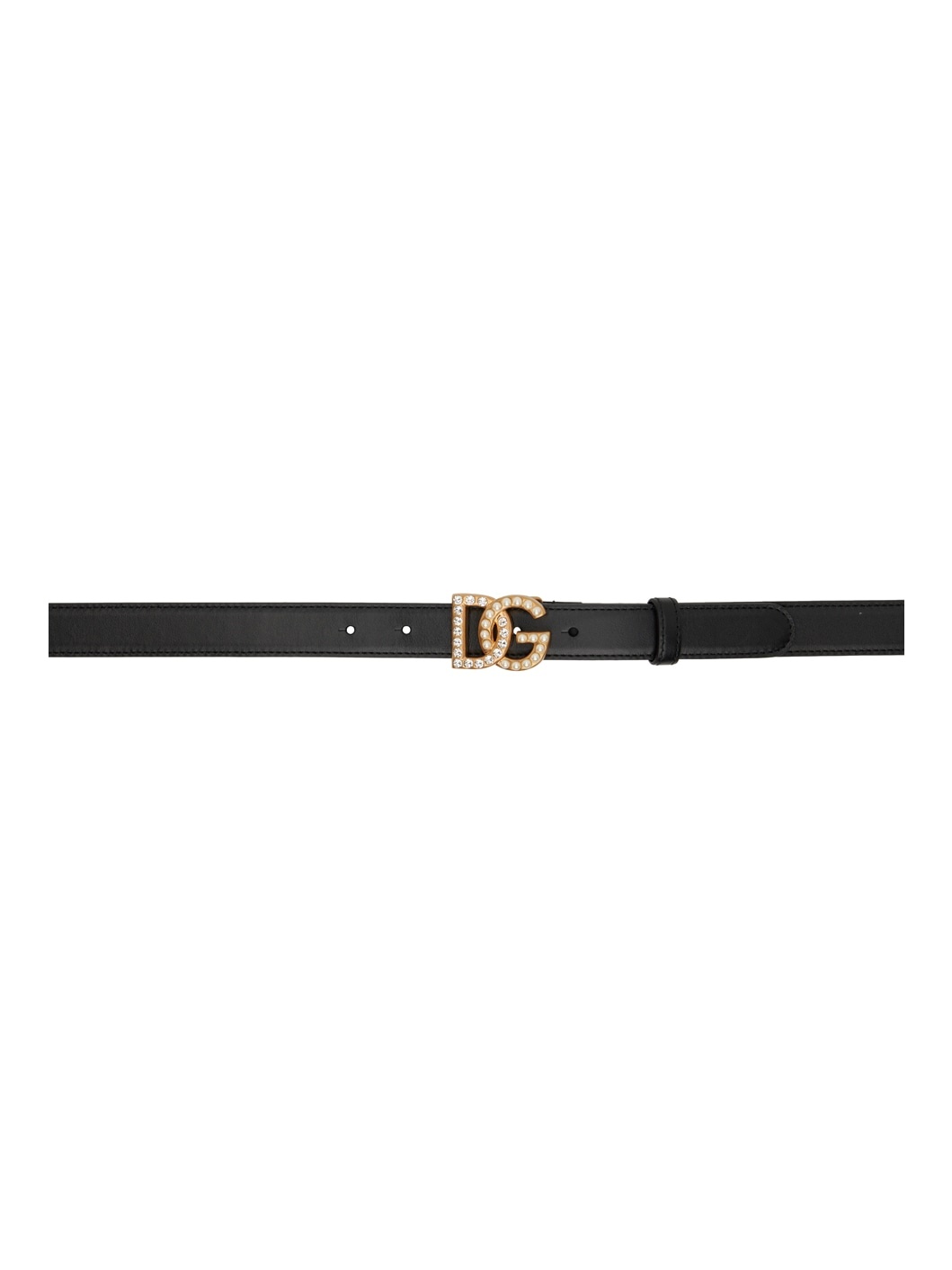 Black Bejeweled 'DG' Belt - 1