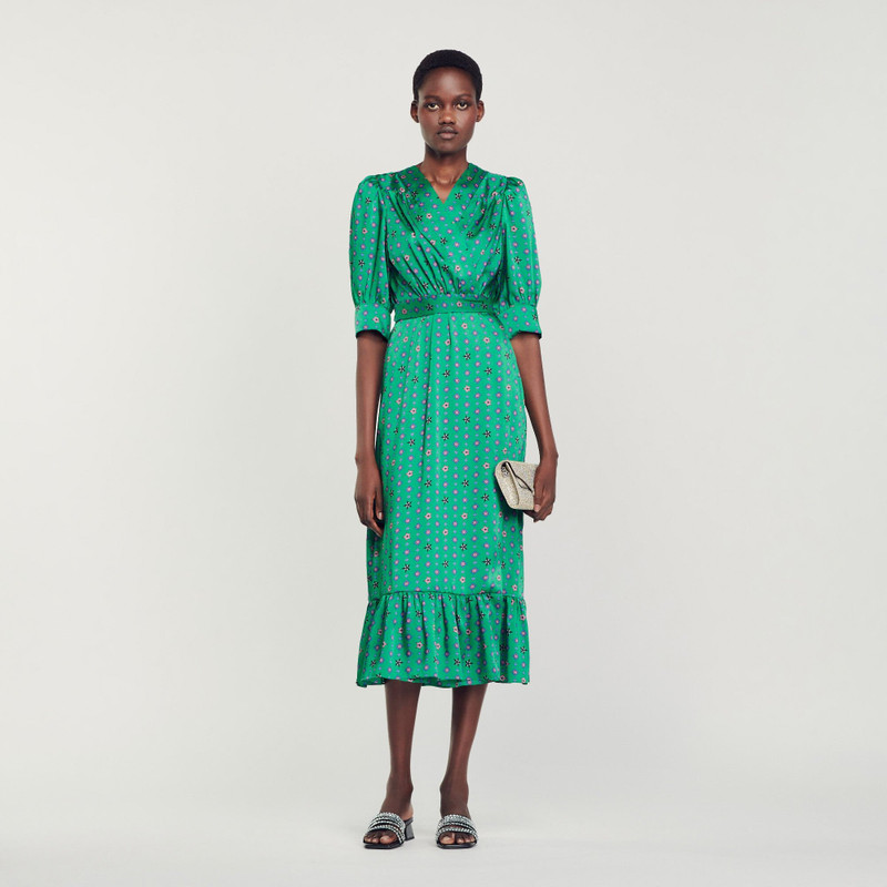 Sandro PRINTED SATIN DRESS outlook