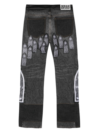 WHO DECIDES WAR patchwork straight-leg jeans outlook