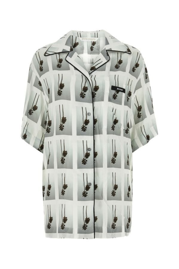 PALM ANGELS WOMAN Printed Viscose Pyjama Shirt - 1