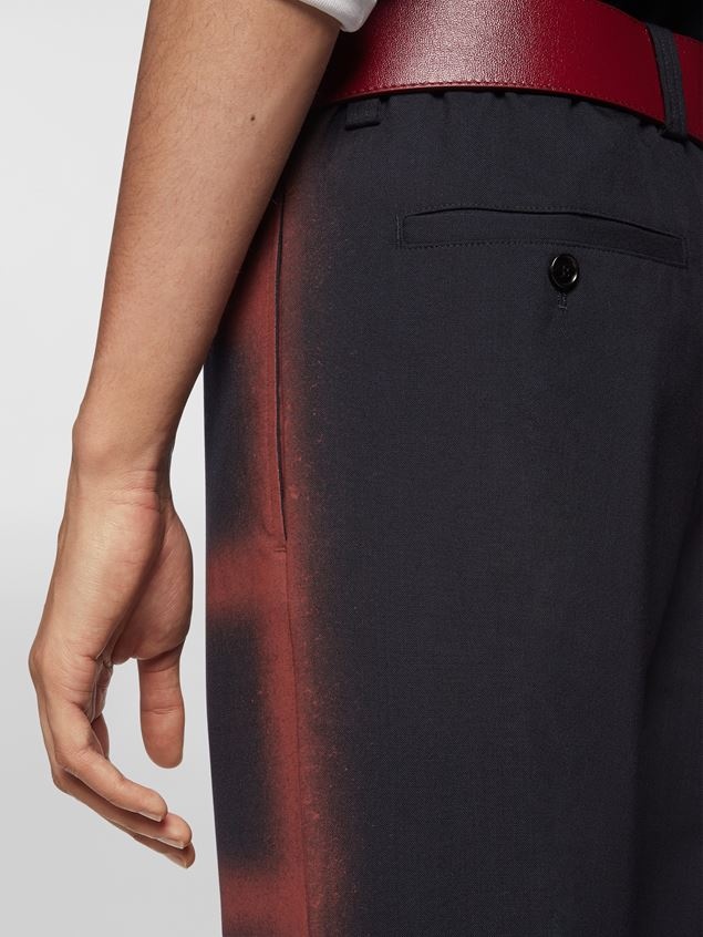 COOL WOOL TROUSERS WITH AIRBRUSHED CHECK MOTIF - 5