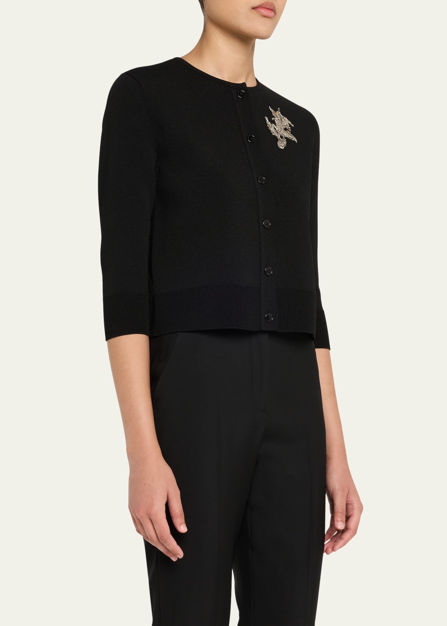 Floral Crystal Knit Cardigan - 4