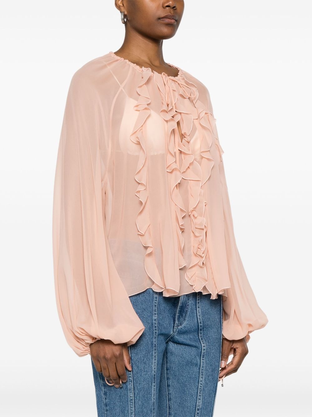 georgette ruffled blouse - 3
