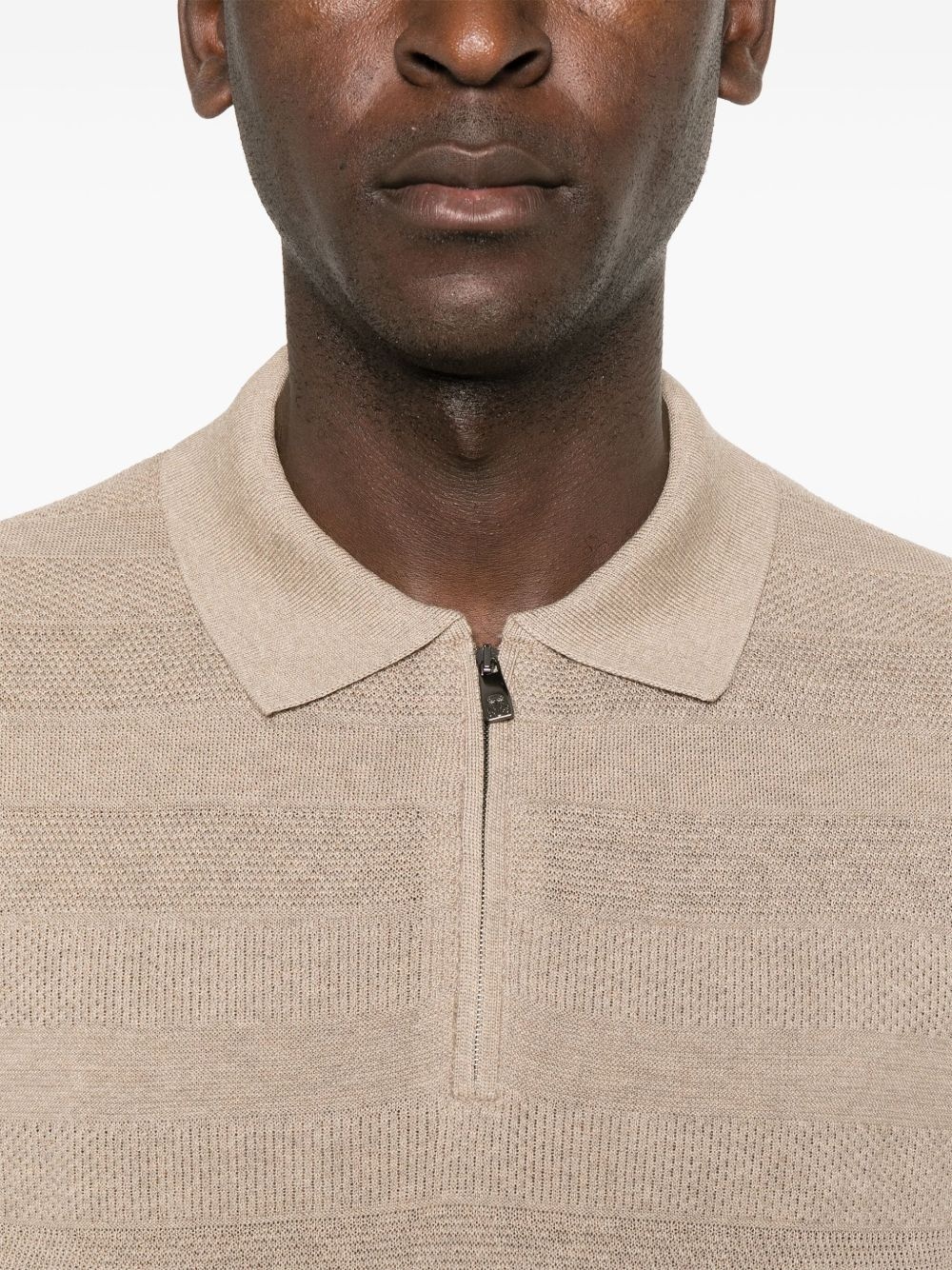 ribbed-knit polo shirt - 5