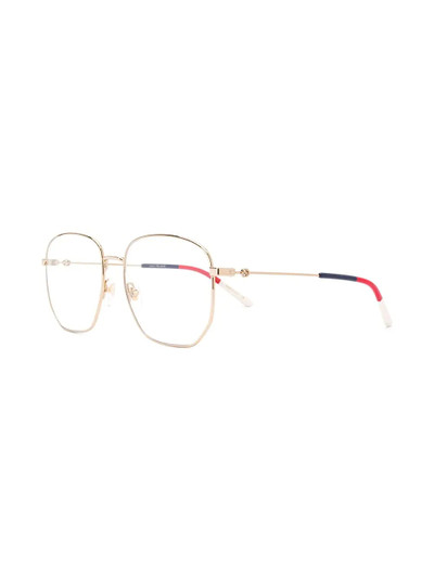 GUCCI Web detail hexagonal-frame glasses outlook