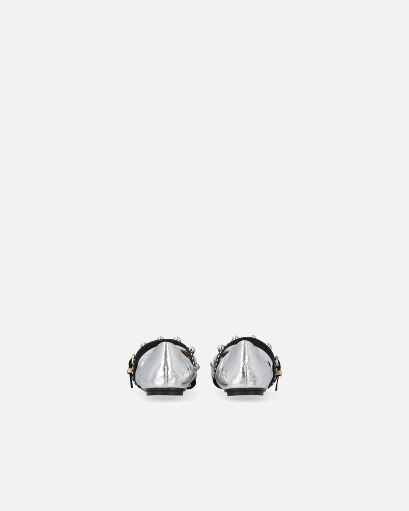 LAMINATED LEATHER BALLERINAS WITH JEWEL BAND 8