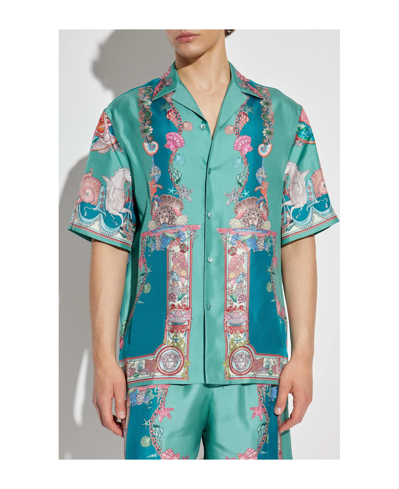 Versace Silk Shirt With 'coral Theatre' Print - 3