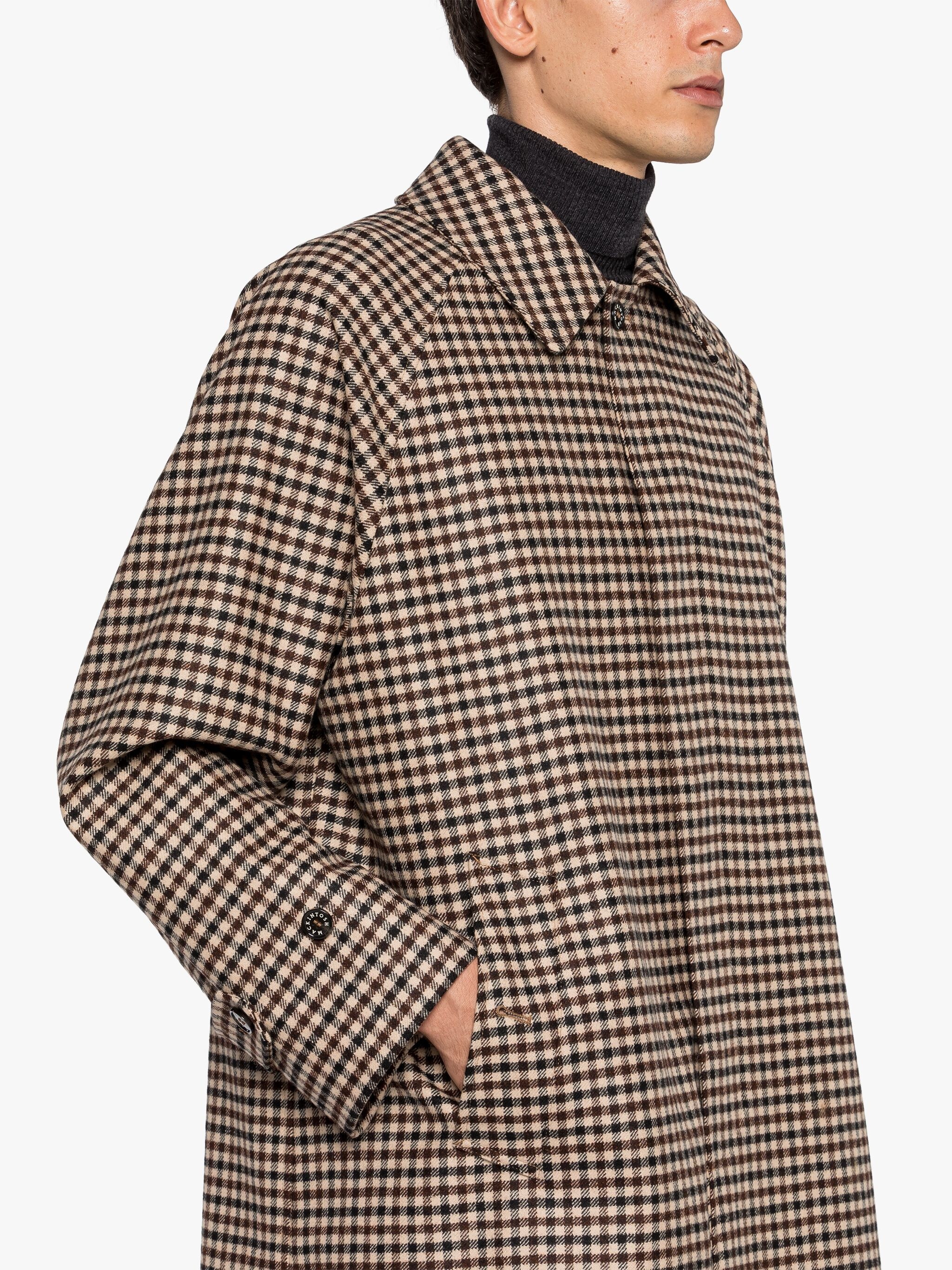 BELFORD BROWN SHEPHERD CHECK WOOL BALMACAAN COAT - 5