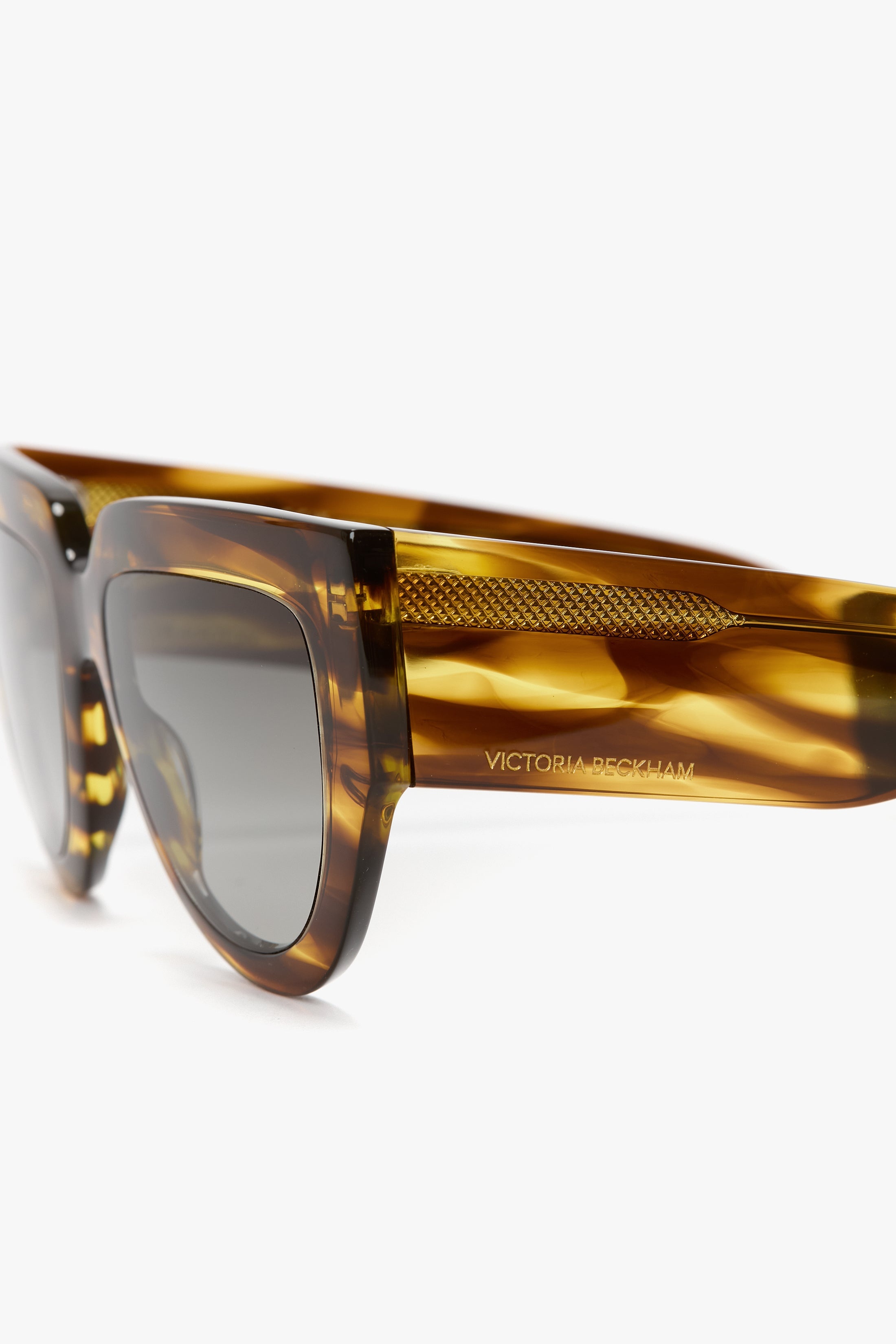 Soft Square Acetate Sunglasses In Striped Tobacco - 4