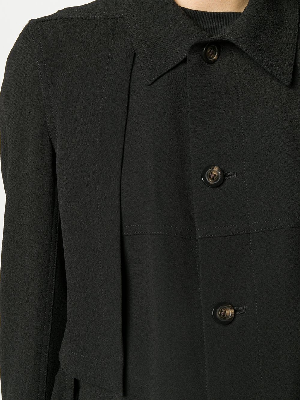 single-breasted belted coat - 5