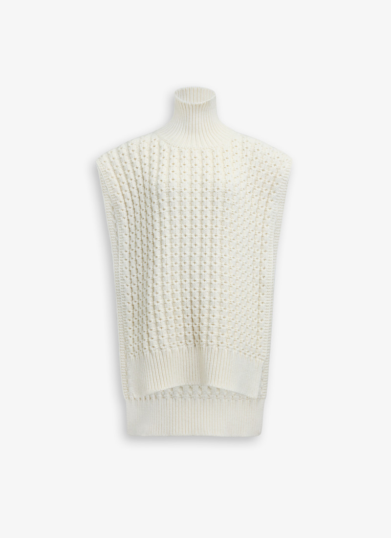 HONEYCOMB WOOL SWEATER VEST - 1