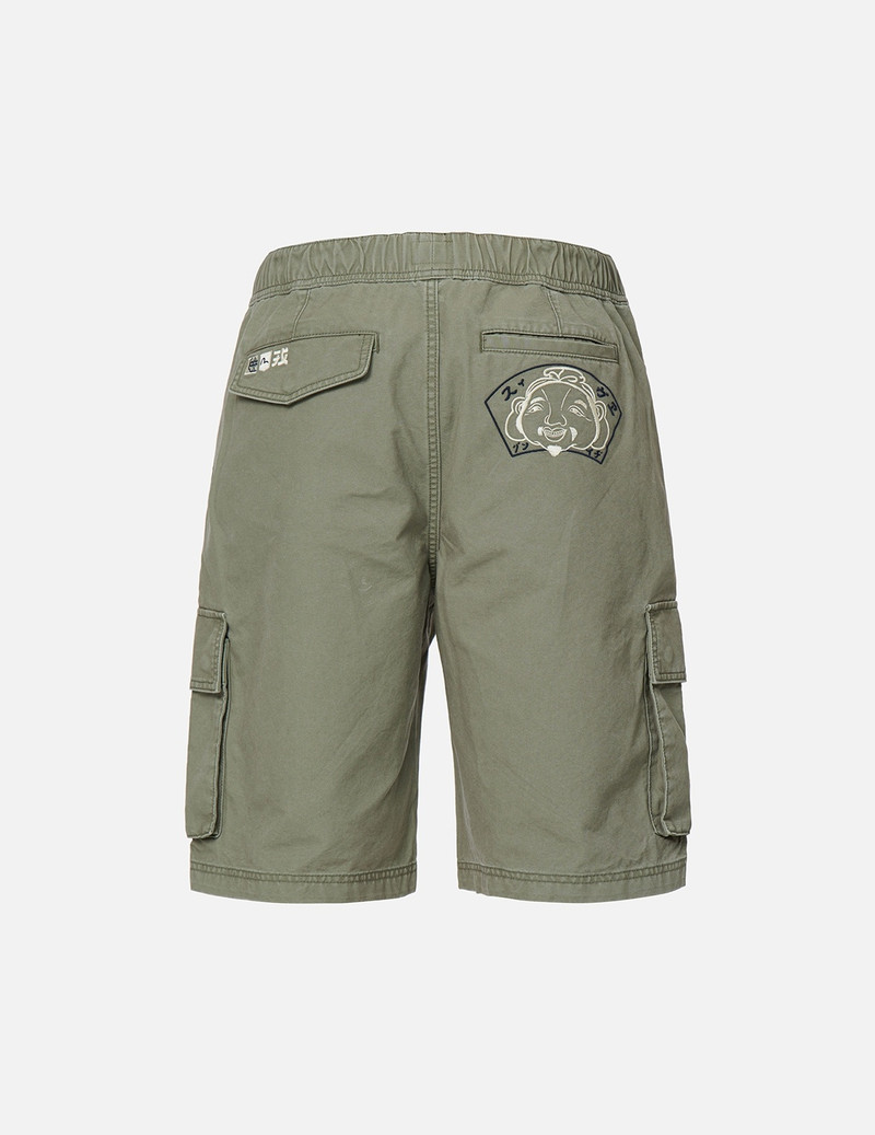 EVISU GODHEAD EMBROIDERY CARGO SHORTS outlook