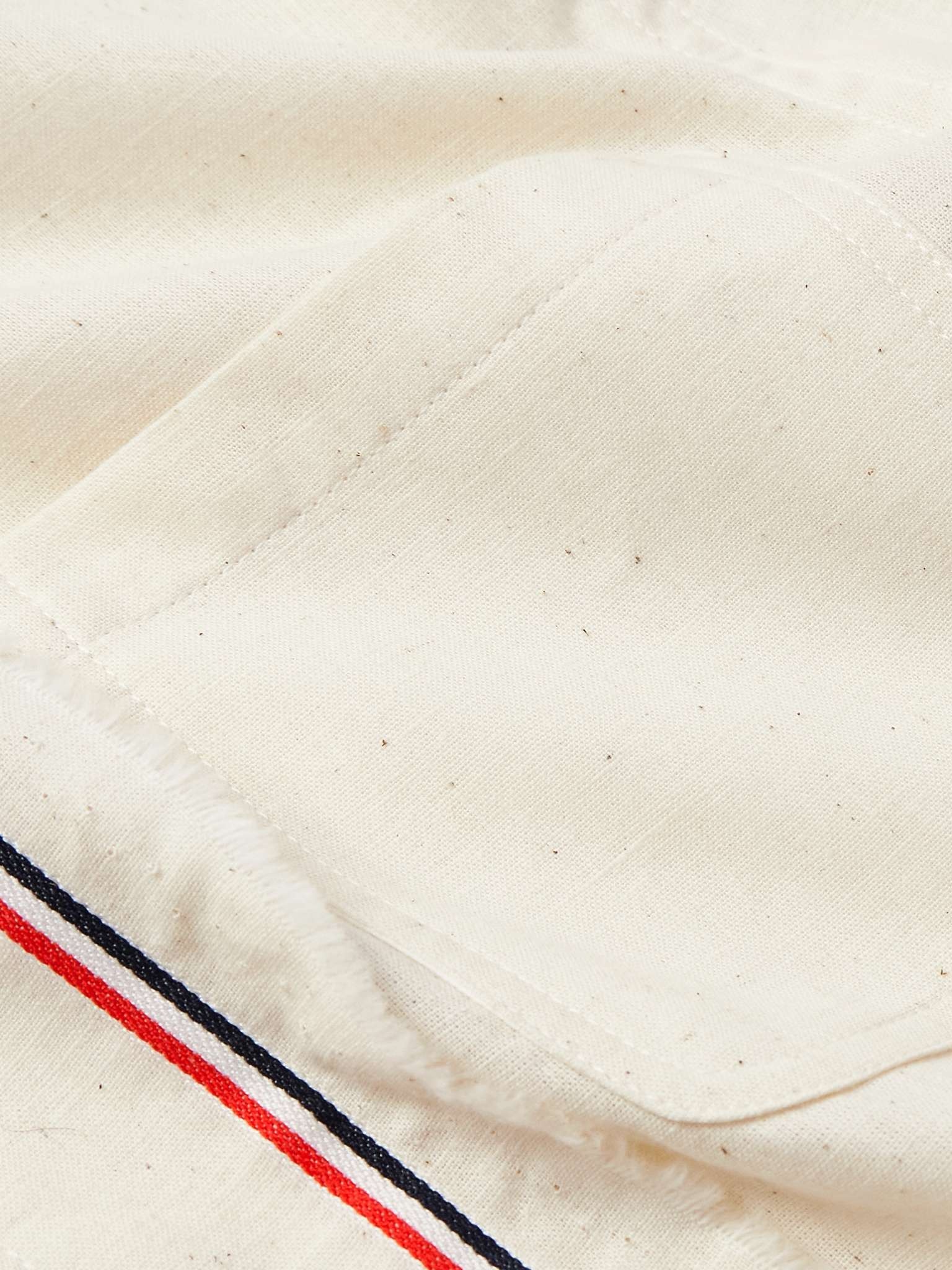 Striped Webbing-Trimmed Cotton Shirt - 5
