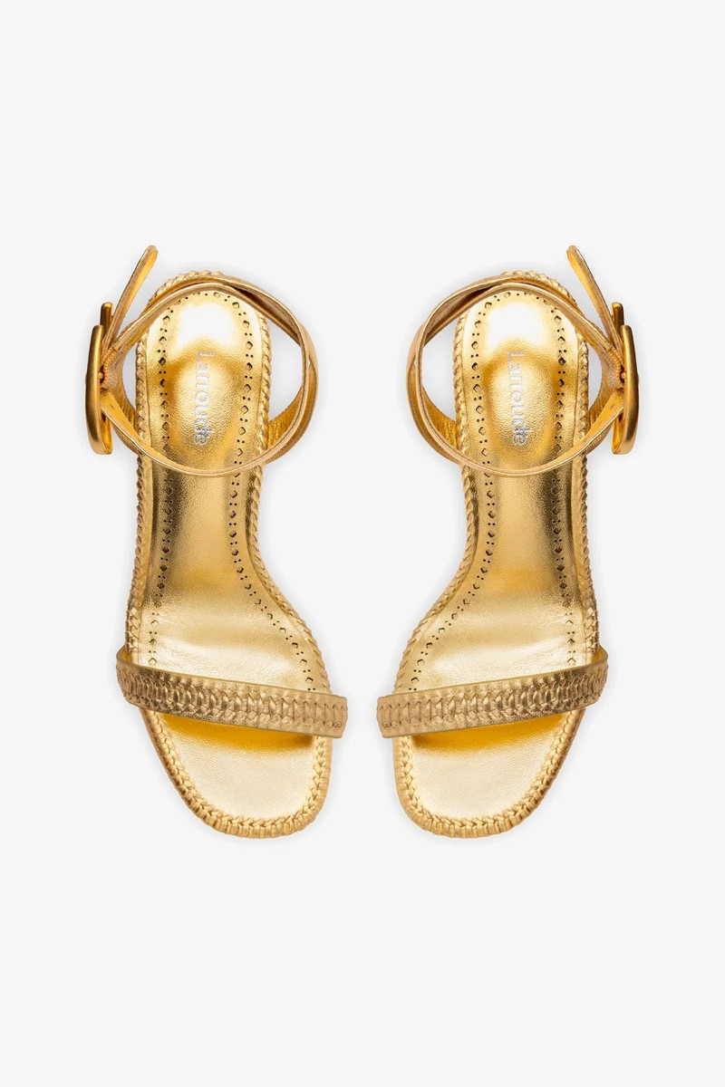 Verona Sandal In Gold Metallic Leather 3