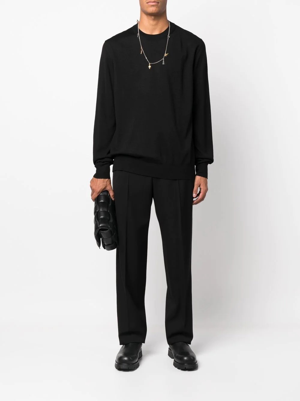 wool-knit crew-neck jumper - 2
