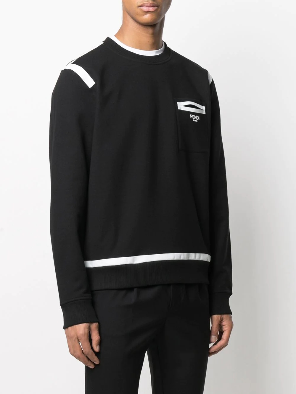 contrast-trim sweatshirt - 3