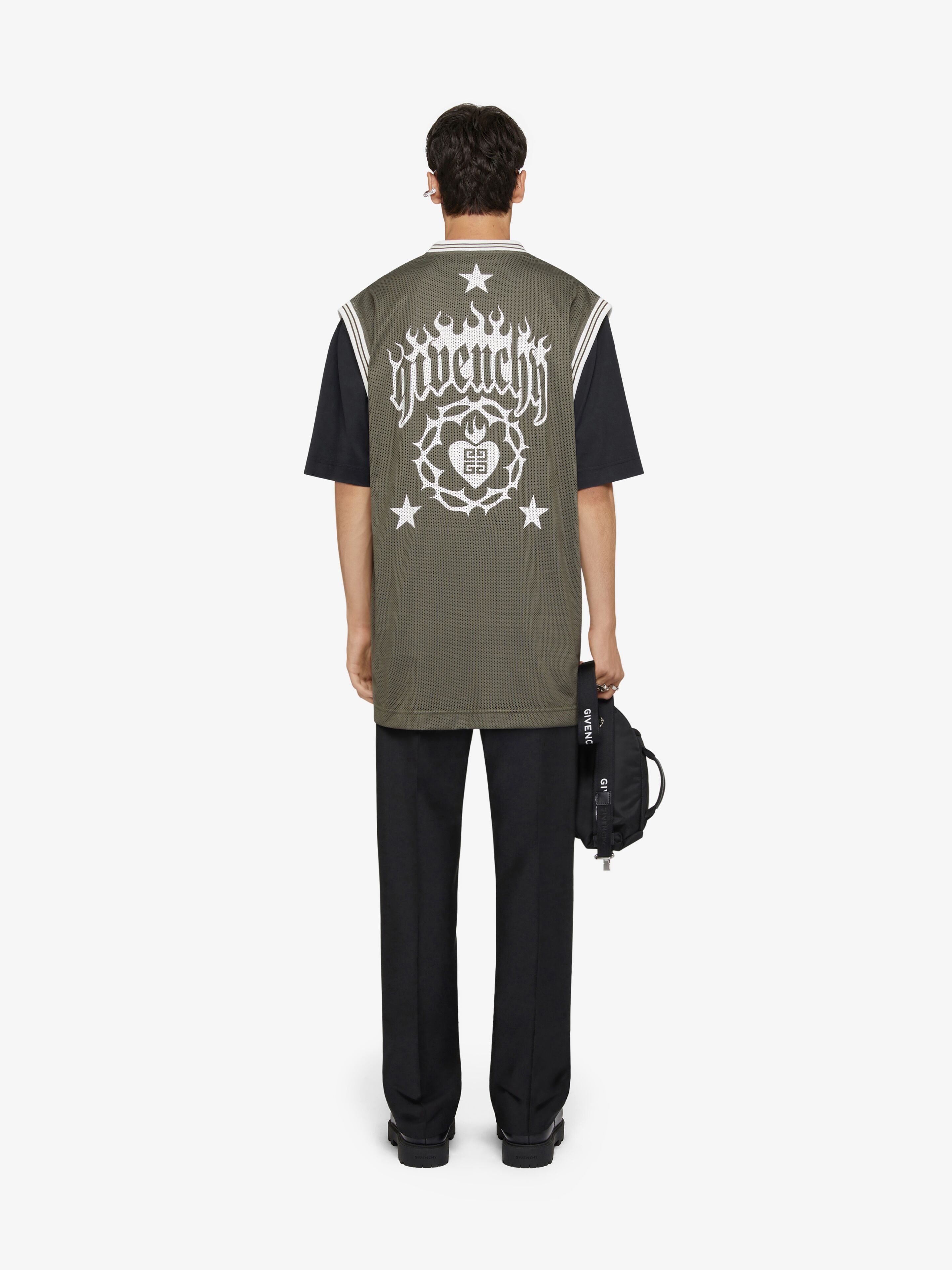 GIVENCHY OVERLAPPED T-SHIRT IN MESH AND JERSEY - 4