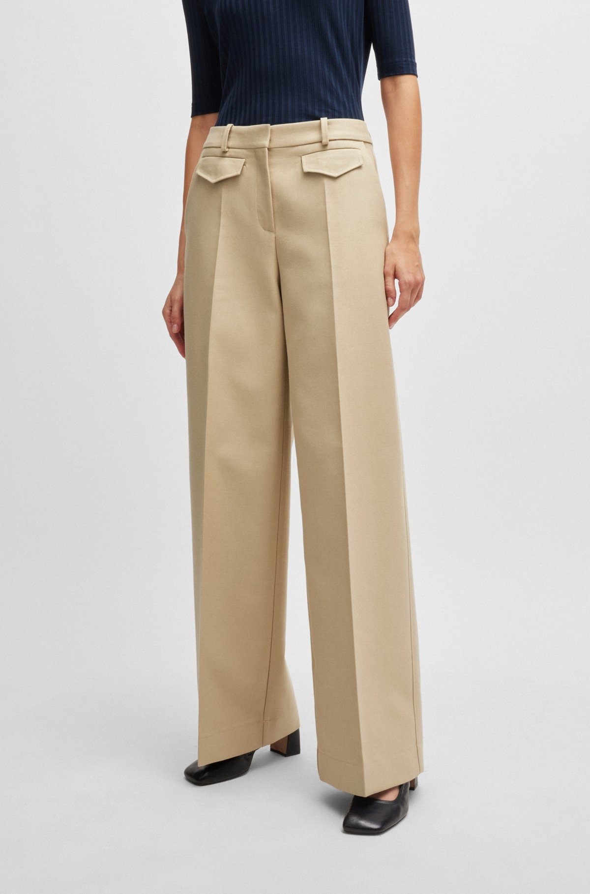 RELAXED-FIT TROUSERS IN A COTTON BLEND - 2