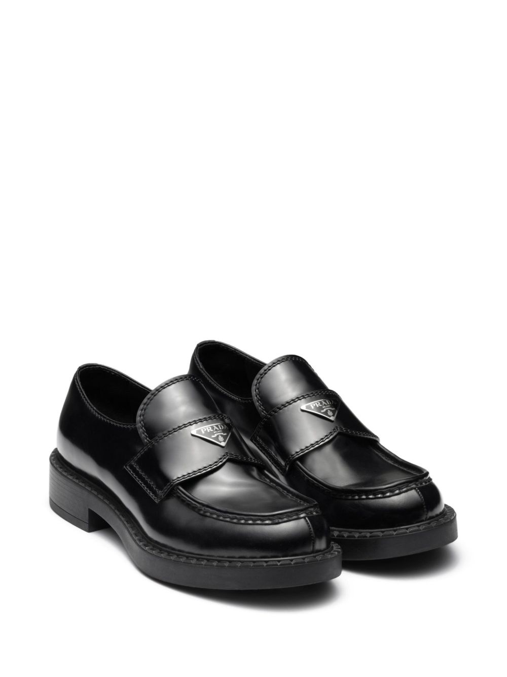 brushed-leather loafers - 2
