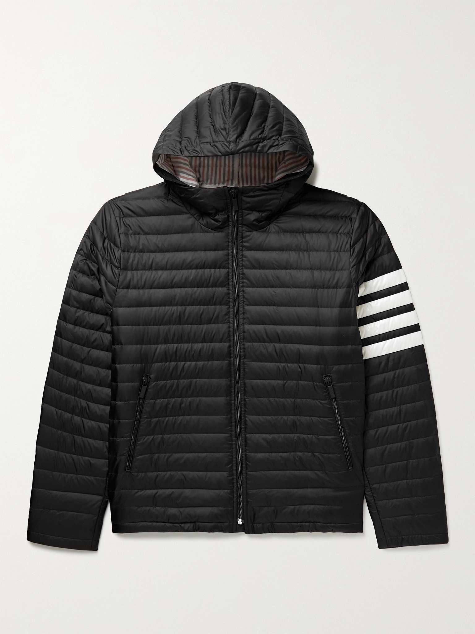 Striped Quilted Shell Down Jacket - 1