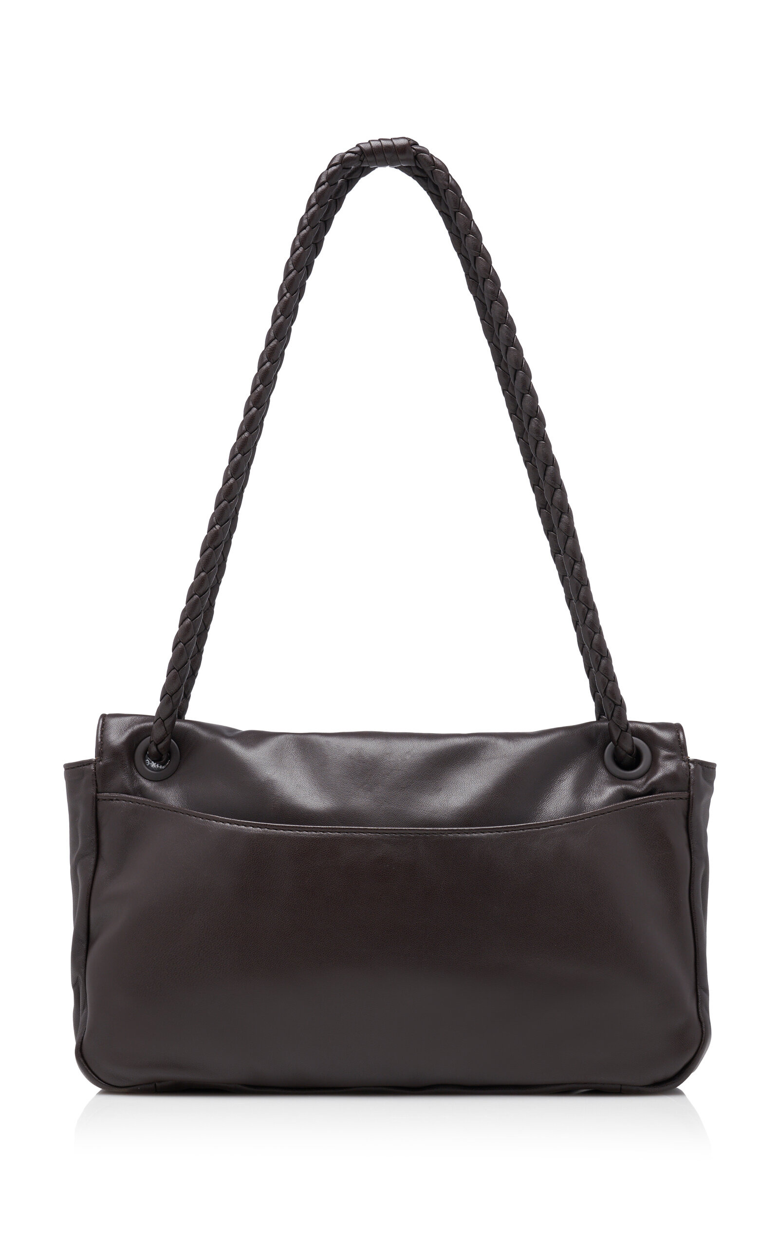 Knot Lock Leather Shoulder Bag brown - 4