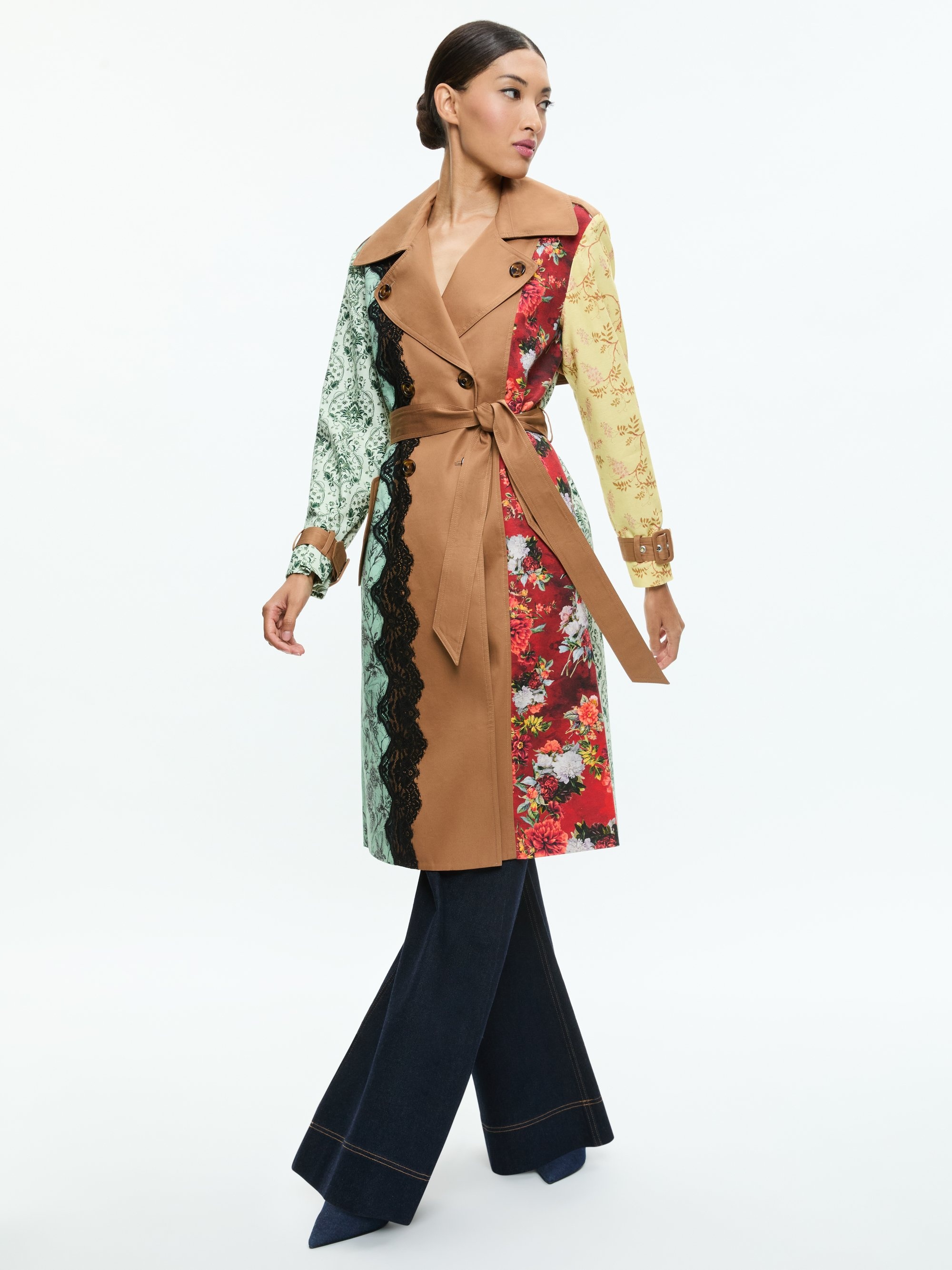 KEITH MIDI TRENCH WITH LACE DETAIL - 3