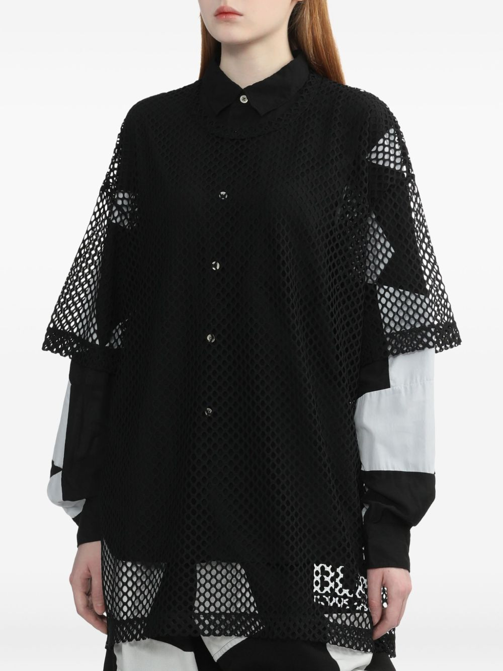 mesh-panel T-shirt - 3