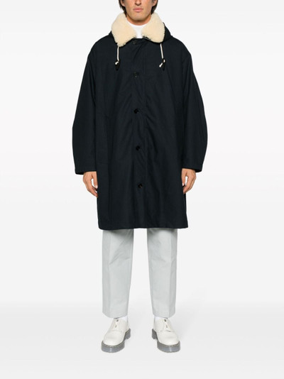 Jil Sander shearling-collar button-up coat outlook