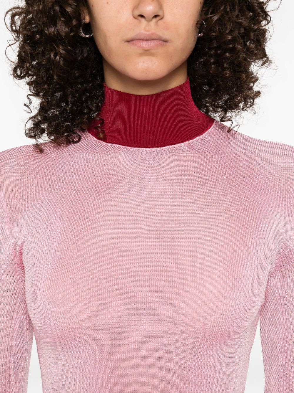 high-neck ribbed top - 5